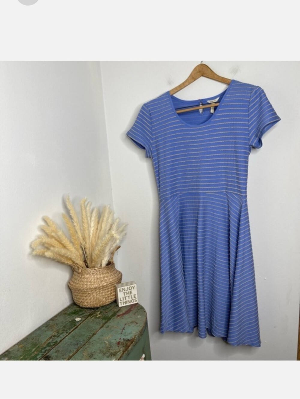Matilda Jane Periwinkle Striped Scoop-Neck Mini Dress EUC